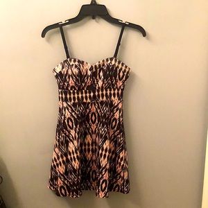 Patterned Mini Dress with Removable Straps